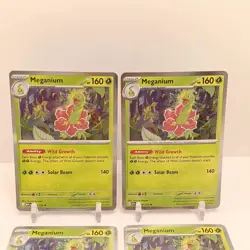 Pokemon Meganium (Holo) 010/132 NM Mega Evolution Playset x4 B - Image 2