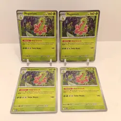 Pokemon Meganium (Holo) 010/132 NM Mega Evolution Playset x4 - Image 1