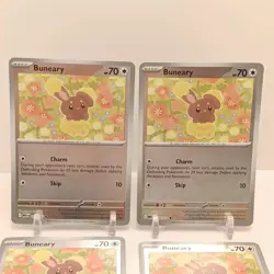 Pokemon Buneary (Reverse Holo) 107/132 NM Mega Evolution Playset x4 - Image 2