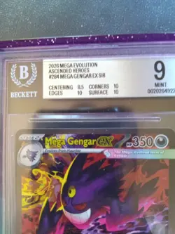 Pokemon 2026 Mega Gengar ex 284/217 SIR Ascended Heroes MINT BGS 9 - Image 3