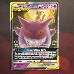 Pokemon Gengar & Mimikyu GX Team Up Holo Card 53/181 Ultra Rare SM - Image 1