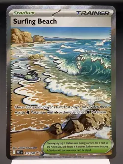 Surfing Beach 114/086 - Full Art Ultra Rare - Chaos Rising Pokemon Card MINT - Image 1
