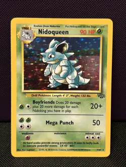 Pokemon TCG Nidoqueen Jungle Holo Card 7/64 Unlimited Rare LP - Image 1