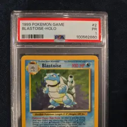 1999 POKEMON BASE SET UNLIMITED #2 BLASTOISE-HOLO PSA 1 - Image 3