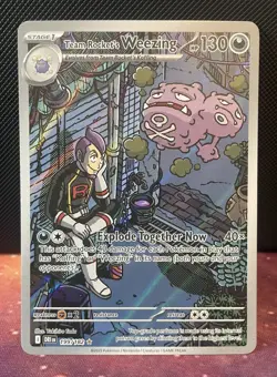 Team Rocket's Weezing 199/182 Destined Rivals Illustration Rare Holo Pokemon NM - Image 1