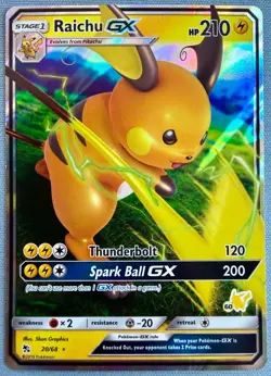 Raichu GX (#60 Pikachu Stamped) 020/068 Battle Academy Holo Pokemon TCG - LP - Image 1