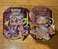 Pokemon TCG Mega Moonlit Tin Mega Gengar Mega Clefable Set Of 2 New Sealed - Image 1