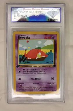 2000 Pokemon Team Rocket - 1st Edition Slowpoke 67/82 CGC NMT 7 - Image 2