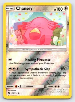 Chansey 152/214 Common Lost Thunder Pokemon Reverse Holo Lightly Played - Image 1
