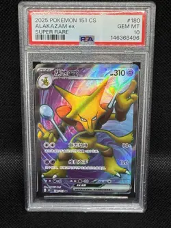 2025 Pokemon 151 Alakazam EX Simplified Chinese 180/151 Rare PSA 10 Gem Mint - Image 1