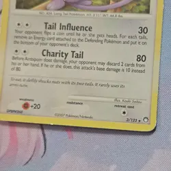 Pokemon Ambipom holo 3/123 Rare Diamond & Pearl Mysterious Treasures lv36 HP - Image 3