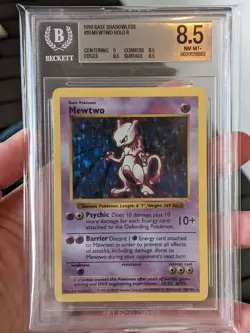 Pokemon 1999 Base Shadowless Mewtwo Holo #10/102 BGS 8.5 NM/MT + - Image 1