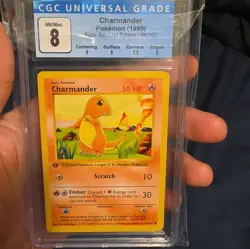 CGC 8 Charmander 46/102 1st Edition Base Set Shadowless 1999 English - Image 1
