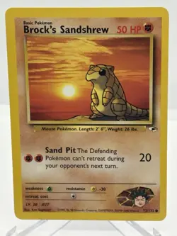 Brock’s Sandshrew 72/132 Gym Heroes LP Mouse Pokemon Fighting - Image 1