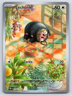 Lechonk Illustration Rare Pokemon SV03: Obsidian Flames 209/197 NM - Image 1