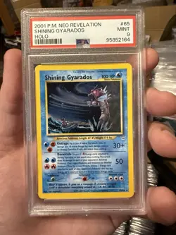 Pokemon TCG Shining Gyarados Holo Neo Revelation Card 65/64 PSA 9 - Image 1