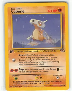 Cubone 50/64 Common Jungle Pokemon 1st Edition MP Arita - Image 1