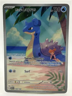 Pokemon Misty’s Lapras 194/182 Destined Rivals IR Illustration Rare Full Art NM - Image 1