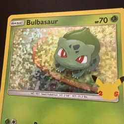Bulbasaur 001/025 Promo McDonald's 25th Anniversary Pokemon Holo NM - Image 3