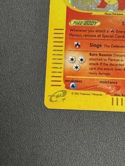 2003 Pokemon Skyridge Flareon Holo Foil H7/H32 WOTC E-Reader Series MN - Image 2