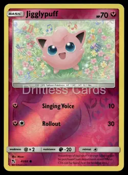 Jigglypuff 41/68 Common Hidden Fates Pokemon Reverse Holo NM/M - Image 1