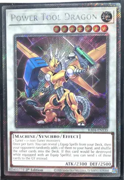Yu-Gi-Oh! TCG Power Tool Dragon RA04-EN135 Platinum Secret Rare 1st Edition NM - Image 1