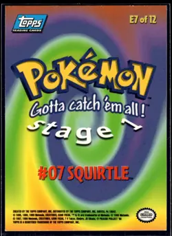 Pokemon Topps Card | Stage 1 Evolution | Squirtle #07 | Non Holo | LP - Image 2