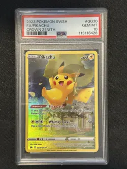 Pokemon Pikachu TCG Holo Rare Card GG30/GG70 Crown Zenith PSA 10 Gem Mint TCG - Image 1
