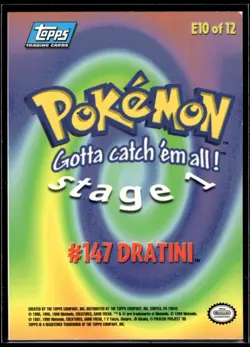Pokemon Topps Card | Stage 1 Evolution | Dratini #147 | Holo | LP - Image 2