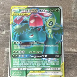 Pokemon TCG: Celebi & Venusaur GX TAG TEAM Full Art 159/181 SM-Team Up Holo - Image 1