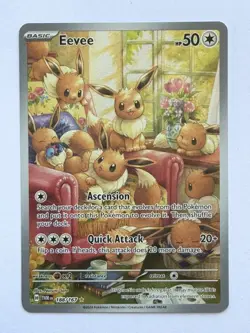 2024 Pokemon TCG English TWM EN Eevee 188/167 Full Art Holo AX92 - Image 1