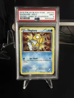 2016 POKEMON XY BLACK STAR PROMO SHINY MEGA GYARADOS #XY143 MAGIKARP-HOLO PSA 9 - Image 1