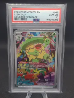 2025 POKEMON PFL EN-PHANTASMAL FLAMES ILLUSTRATION RARE #095 LUDICOLO PSA 10 - Image 1