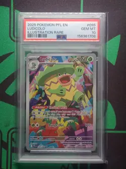 2025 POKEMON PFL EN-PHANTASMAL FLAMES ILLUSTRATION RARE #095 LUDICOLO PSA 10 - Image 3