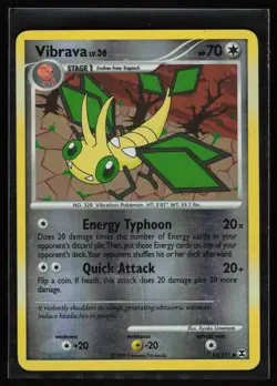 Vibrava 53/111 Uncommon Rising Rivals Pokemon Reverse Holo MP - Image 1