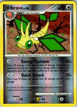 Vibrava 53/111 Uncommon Rising Rivals Pokemon Reverse Holo Lightly Played - Image 1