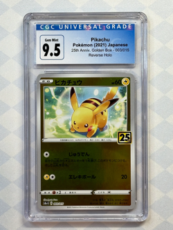 2022 Pokemon Japanese 25th Golden Box Pikachu Reverse 003/015 CGC 9.5 Gem Mint - Image 1