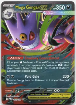 Mega Gengar ex 056/094 Double Rare Phantasmal Flames Pokemon Holo Near Mint - Image 1