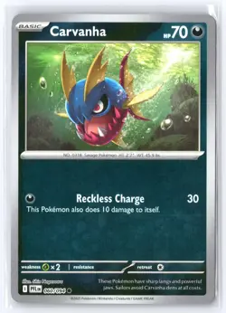 Carvanha 060/094 Common Phantasmal Flames Pokemon Reverse Holo Near Mint - Image 1