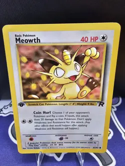 Wizards of the Coast Meowth 62/82 Common Team Rocket 2000 Pokemon 1st Edition LP - Image 1