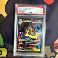 2025 Pokemon Meg En-Mega Evolution #160 Mega Lucario Ex Ultra Rare PSA 9 - Image 1