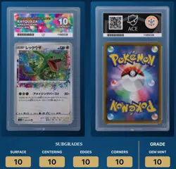 2020 POKEMON JAPANESE SWORD & SHIELD LEGENDARY HEARTBEAT #056 RAYQUAZA ACE 10 - Image 3