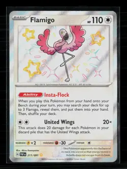 Pokemon 2024 Paldean Fates Flamigo #211/91 - Image 1