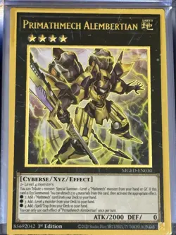 Primathmech Alembertian MGED-EN030 Yu-Gi-Oh YuGiOh Gold Rare 1ST NM - Image 1