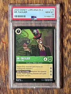 2023 Disney Lorcana Dr. Facilier Fortune Teller #79 Rise of Floodborn PSA 10 - Image 1