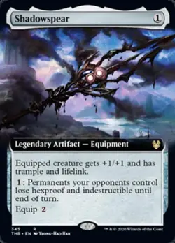 MTG English Extended Art Shadowspear NM Foil Theros Beyond Death - Image 1