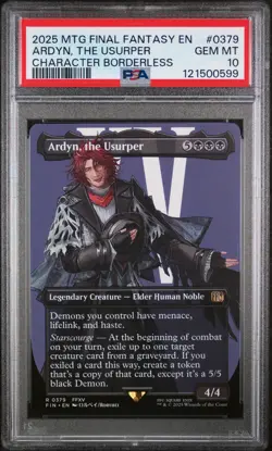 2025 MTG FINAL FANTASY CHARACTER BORDERLESS #0379 ARDYN, THE USURPER PSA 10 - Image 1