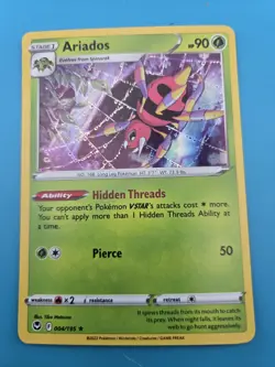 Ariados 004/195 Silver Tempest Pokemon Holo Rare Card LP - Image 1