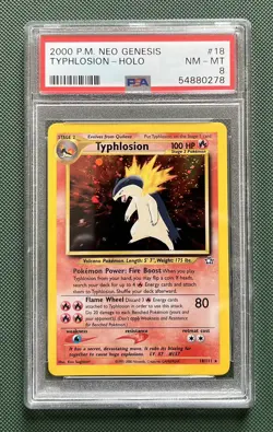 Pokemon PSA 8 Neo Genesis Typhlosion 18/111 Holo Rare Graded Card - Image 1