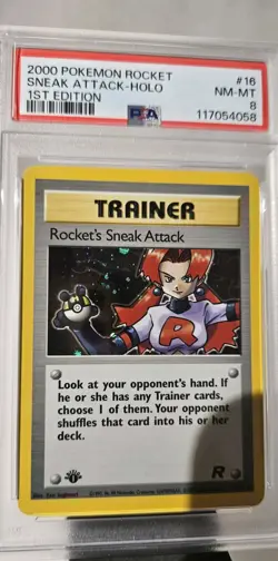 2000 1st Edition Team Rocket (SNEAK ATTACK) HOLO GRADED PSA- 8 CARD # 18/82 - Image 2